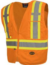 Pioneer V1021150U-XL - Tear-Away Mesh Back Zip Front Safety Vests - Tricot Polyester
