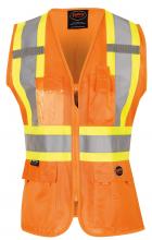 Pioneer V1021850U-M - Women's Safety Vest Tricot Poly Interlock
