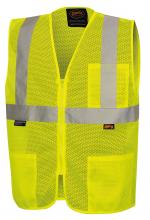 Pioneer V2510960U-3XL - Self-Extinguishing Hi-Vis Mesh Safety Vests