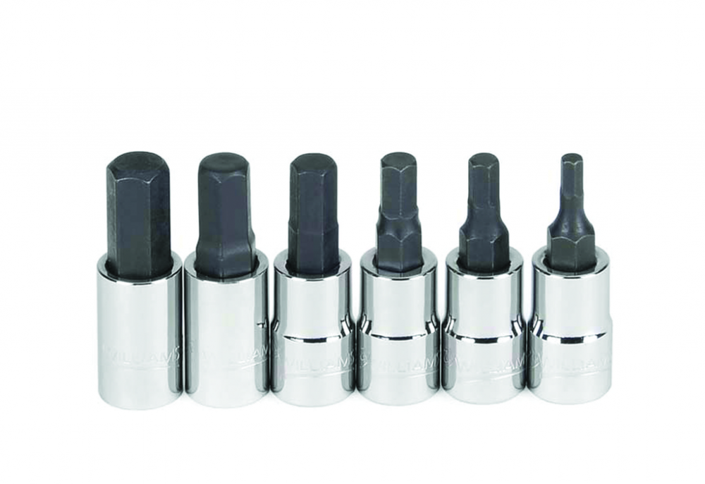 6 pc 1/4&#34; Drive 6-Point Bit Standard Length Hex Bit Socket Set on Rail and Clips<span class=' ItemWarning' style='display:block;'>Item is usually in stock, but we&#39;ll be in touch if there&#39;s a problem<br /></span>