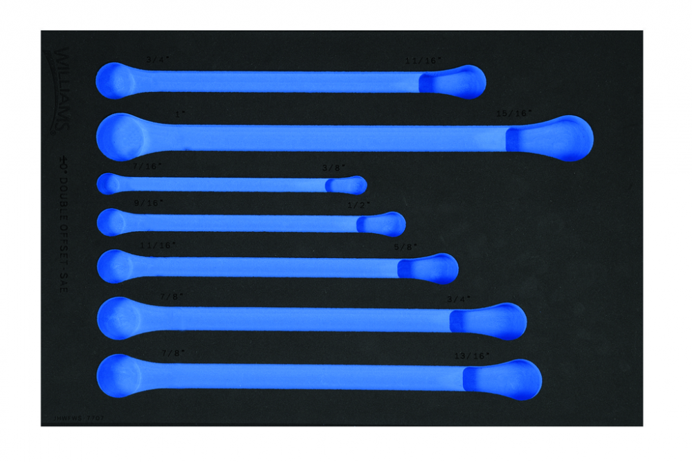 1/3 Foam Drawer Inset Only for 7 pc SAE Double Head 10  Offset Box End Wrench Set<span class=' ItemWarning' style='display:block;'>Item is usually in stock, but we&#39;ll be in touch if there&#39;s a problem<br /></span>