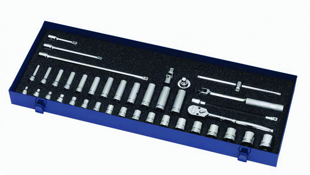 39 pc 3/8&#34; Drive 6 & 12-Point Shallow and Deep Socket and Drive Tool Set Packed Keep Safe Foam i<span class=' ItemWarning' style='display:block;'>Item is usually in stock, but we&#39;ll be in touch if there&#39;s a problem<br /></span>