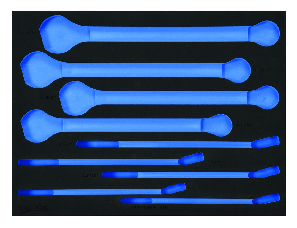 2/3 Foam Drawer Inset Only for 9 pc SAE 12-Point SUPERCOMBO  Combination Wrench Set (15/16 to 1-1/2)<span class=' ItemWarning' style='display:block;'>Item is usually in stock, but we&#39;ll be in touch if there&#39;s a problem<br /></span>