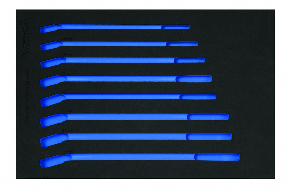 1/3 Foam Drawer Inset Only for 8 pc Metric 12-Point SUPERCOMBO  Combination Wrench Set (17-24 mm)<span class=' ItemWarning' style='display:block;'>Item is usually in stock, but we&#39;ll be in touch if there&#39;s a problem<br /></span>