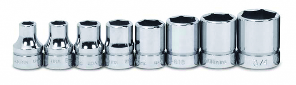 10 pc 1/2&#34; Drive 8-Point SAE Shallow Socket Set on Rail and Clips<span class=' ItemWarning' style='display:block;'>Item is usually in stock, but we&#39;ll be in touch if there&#39;s a problem<br /></span>