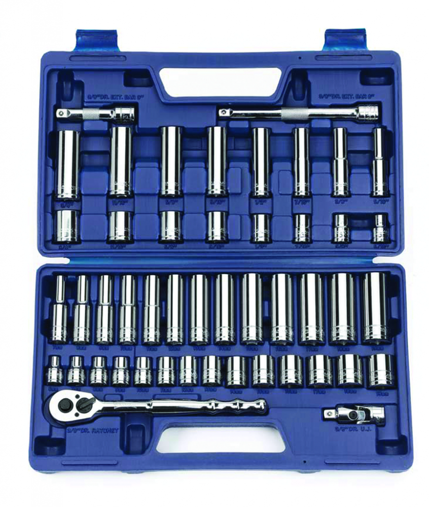 47 pc 3/8&#34; Drive -Point SAE & Metric Shallow and Deep Socket and Drive Tool Set Compact Case<span class=' ItemWarning' style='display:block;'>Item is usually in stock, but we&#39;ll be in touch if there&#39;s a problem<br /></span>