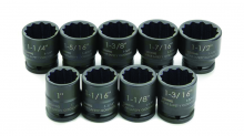 Williams JHW38926 - 17 pc 3/4" Drive 12-Point SAE Shallow Socket Set on Rail and Clips