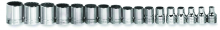Williams JHWMSB-12RC - 12 pc 3/8" Drive 12-Point Metric Shallow Socket Set on Rail and Clips