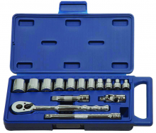 Williams JHW50663 - 15 pc 3/8" Drive 6-Point SAE Shallow Socket and Drive Tool Set Compact Case