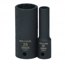 Williams JHW35930 - 1/2" Drive deep Impact Sockets, 12-Point, Metric