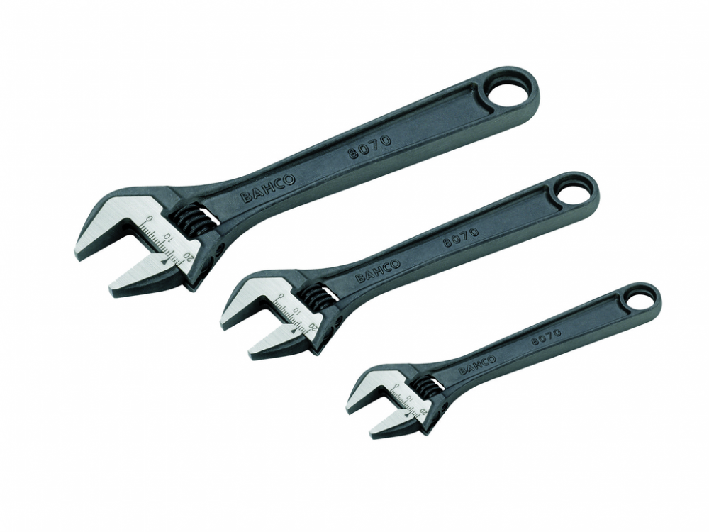 3 pc SAE Adjustable Industrial Black Finish Wrench Set<span class=' ItemWarning' style='display:block;'>Item is usually in stock, but we&#39;ll be in touch if there&#39;s a problem<br /></span>