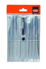 Bahco BAH24711610 - 9 pc 6-1/4" Needle File Set Second Cut