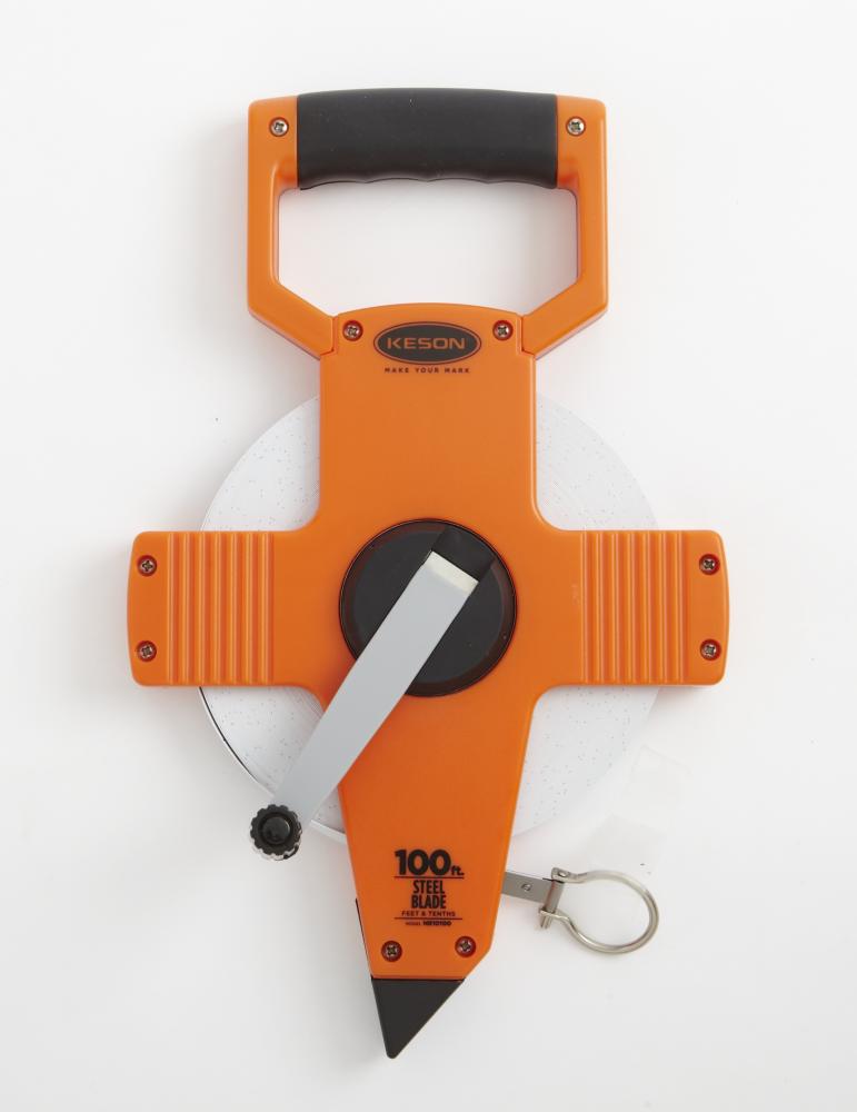 100 FT, UNITS: 1/10, 1/100, 2X NYLON COATED STEEL TAPE WITH HOOK<span class=' ItemWarning' style='display:block;'>Item is usually in stock, but we&#39;ll be in touch if there&#39;s a problem<br /></span>