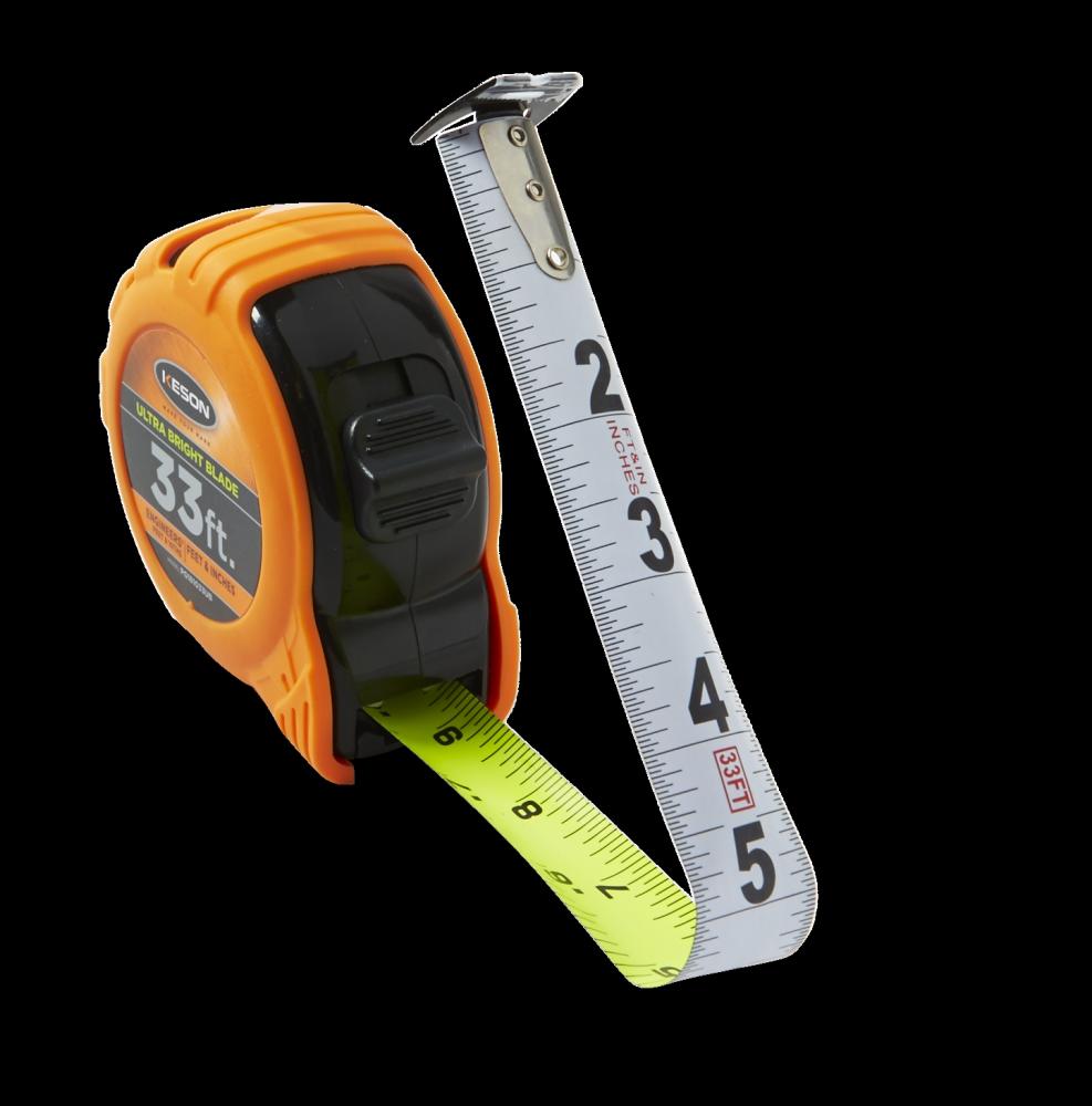 33&#39; POCKET TAPE ULTRA BRIGHT DUAL BLADE W/GRIP, UNITS: FT, 1/10, 1/100, & FT, 1/8, 1/16<span class=' ItemWarning' style='display:block;'>Item is usually in stock, but we&#39;ll be in touch if there&#39;s a problem<br /></span>