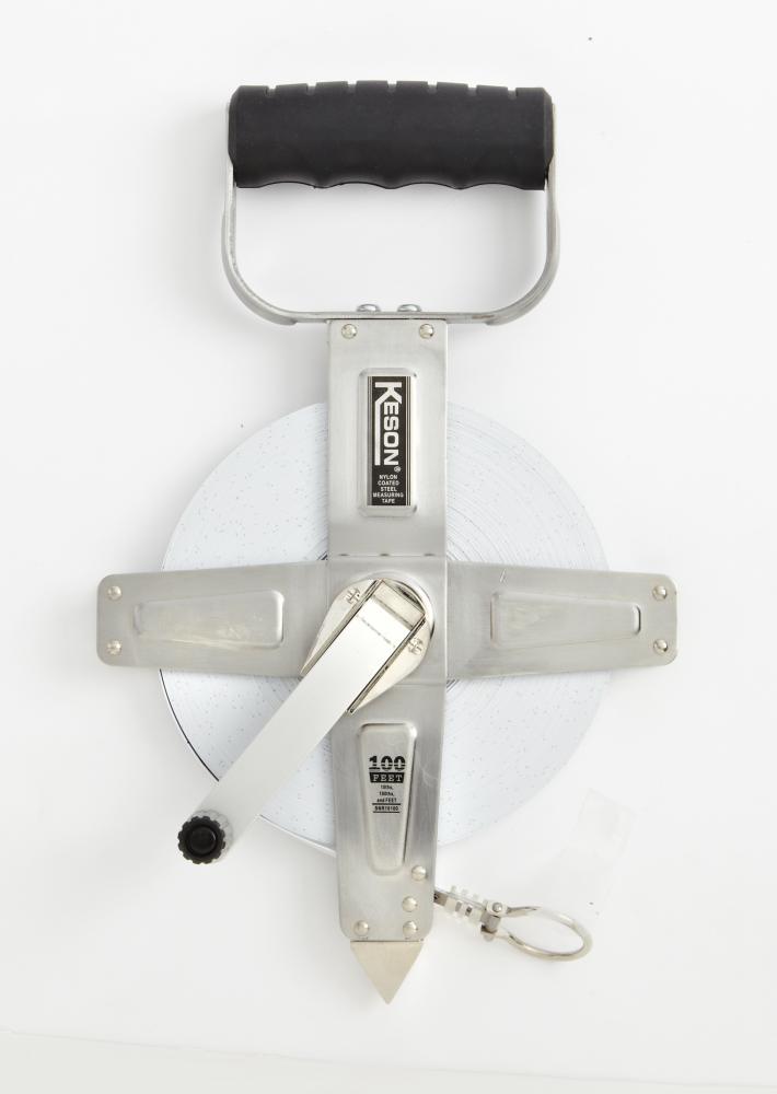 100 FT, UNITS: 1/10, 1/100, 2X NYLON COATED STEEL TAPE WITH HOOK STAINLESS STEEL HOUSING<span class=' ItemWarning' style='display:block;'>Item is usually in stock, but we&#39;ll be in touch if there&#39;s a problem<br /></span>