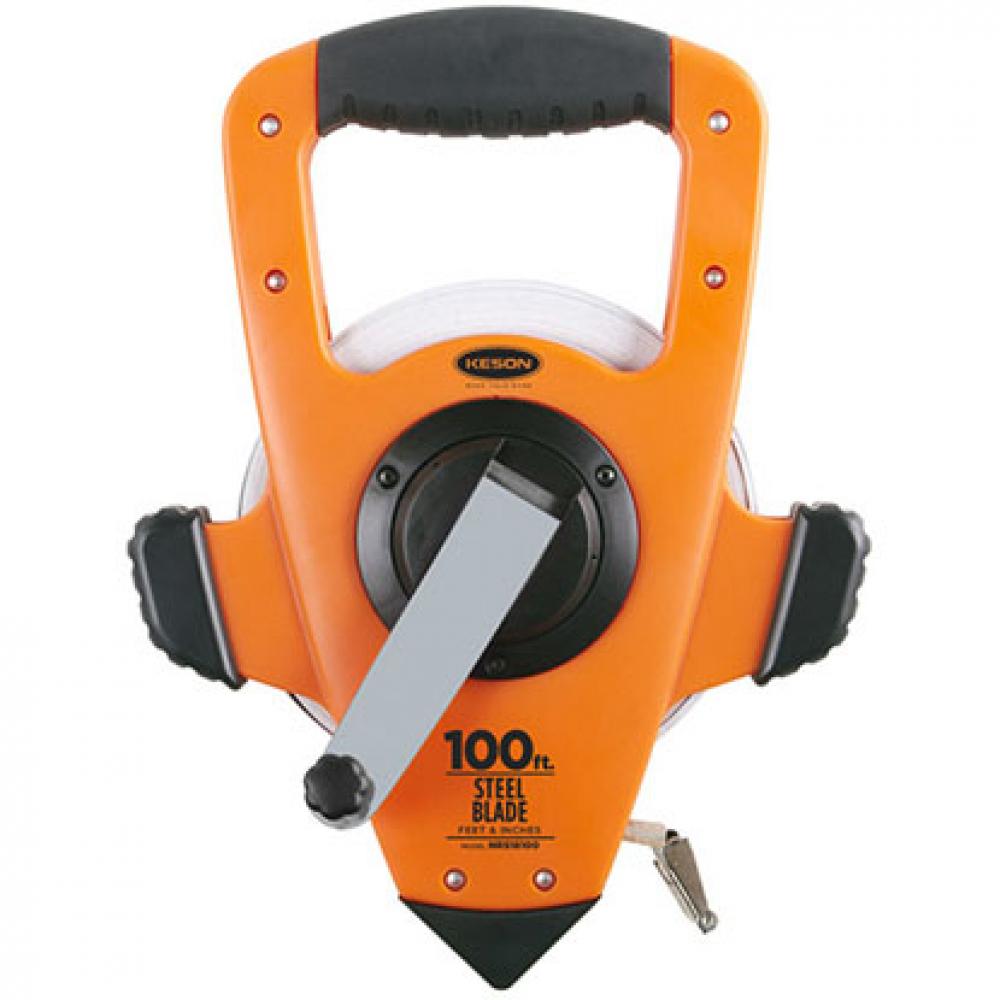 100 FT, UNITS: IN, 1/8 & M, CM, MM , 2X NYLON COATED TAPE 3X1 REWIND MEASURE WITH DOUBLE HOOK<span class=' ItemWarning' style='display:block;'>Item is usually in stock, but we&#39;ll be in touch if there&#39;s a problem<br /></span>