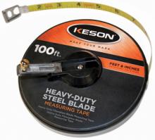 Keson ST10010 - 100 FT, UNITS: 1/10, 1/100, PAINTED STEEL TAPE CLOSED CASE W/HOOK