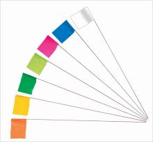 Keson STK21W - 2321W-730 STAKE FLAG WHITE, 2 1/2 IN X 3 1/2 IN X 21 IN STAFF, BUNDLE OF 100
