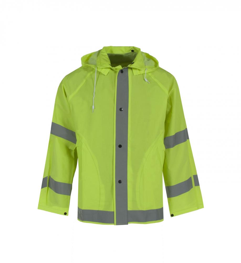 1820J Econo-Viz Jacket with Snap-On Hood and Reflective Tape - Hi-Vis Lime - Size M<span class=' ItemWarning' style='display:block;'>Item is usually in stock, but we&#39;ll be in touch if there&#39;s a problem<br /></span>