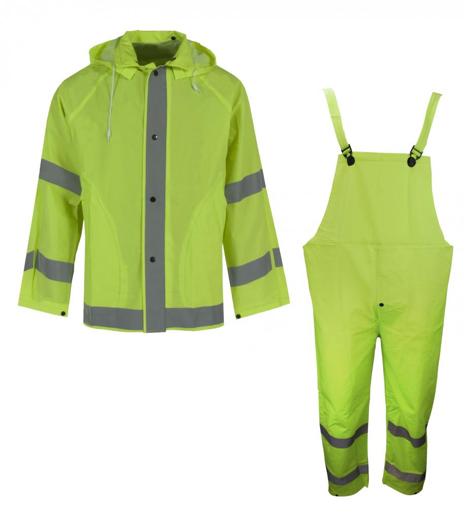 1820S Econo-Viz 3-Piece Rain Suit with Reflective Tape - Hi-Vis Lime - Size S<span class=' ItemWarning' style='display:block;'>Item is usually in stock, but we&#39;ll be in touch if there&#39;s a problem<br /></span>
