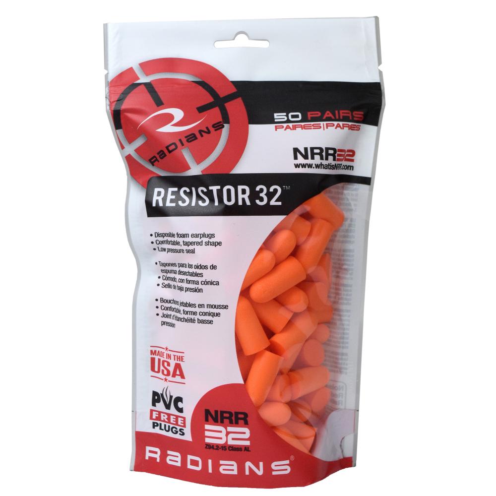 Resistor® 32 Foam Earplugs Bag - Uncorded - Orange - 50 Pair Bag<span class=' ItemWarning' style='display:block;'>Item is usually in stock, but we&#39;ll be in touch if there&#39;s a problem<br /></span>