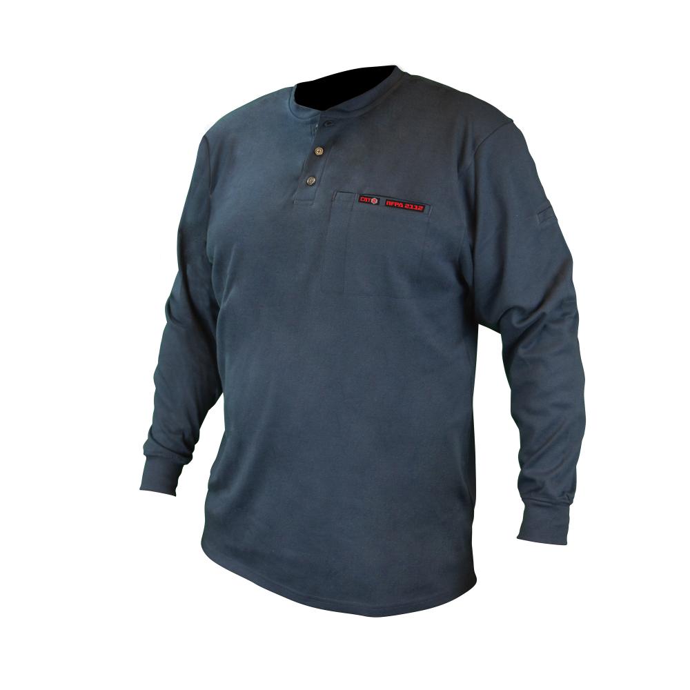 FRS-002 VolCore™ Long Sleeve Cotton Henley FR Shirt - Navy - Size 5X<span class=' ItemWarning' style='display:block;'>Item is usually in stock, but we&#39;ll be in touch if there&#39;s a problem<br /></span>
