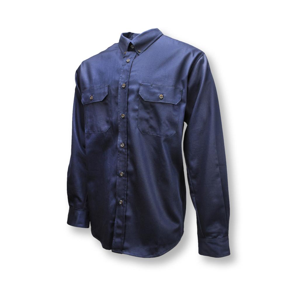 FRS-003 Volcore™ Long Sleeve Cotton Button Down FR Shirt - Navy - Size 3XT<span class=' ItemWarning' style='display:block;'>Item is usually in stock, but we&#39;ll be in touch if there&#39;s a problem<br /></span>