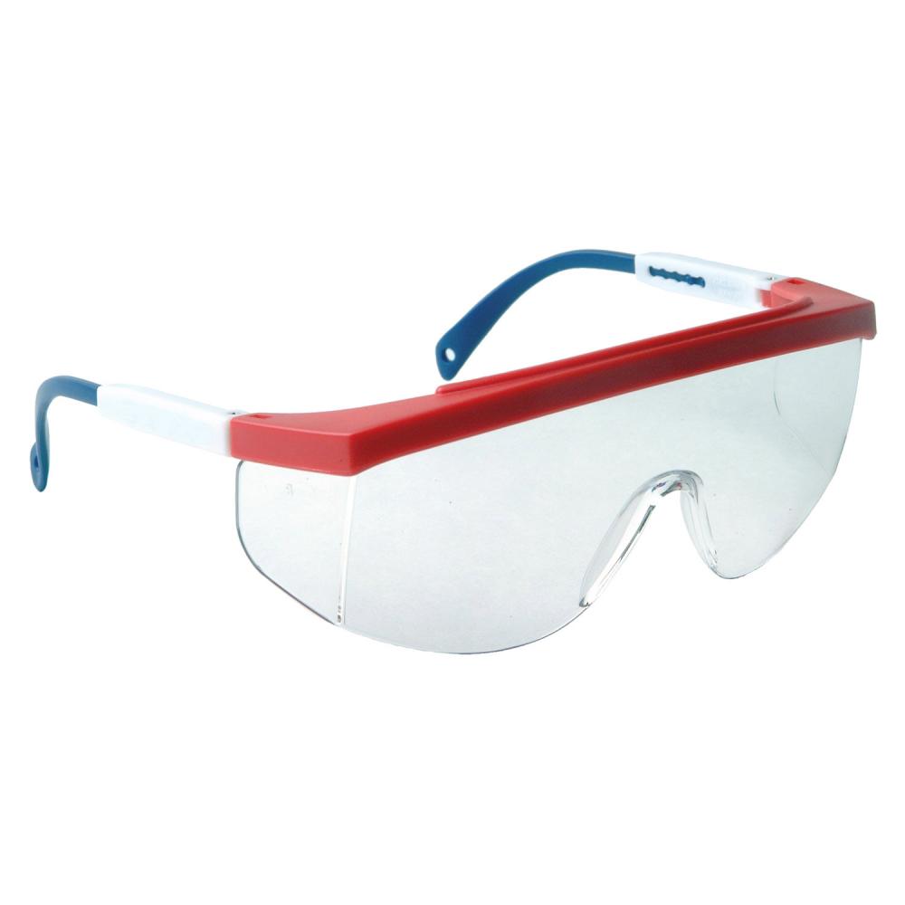 Galaxy™ Safety Eyewear - Red/White/Blue Frame - Clear Anti-Fog Lens<span class=' ItemWarning' style='display:block;'>Item is usually in stock, but we&#39;ll be in touch if there&#39;s a problem<br /></span>