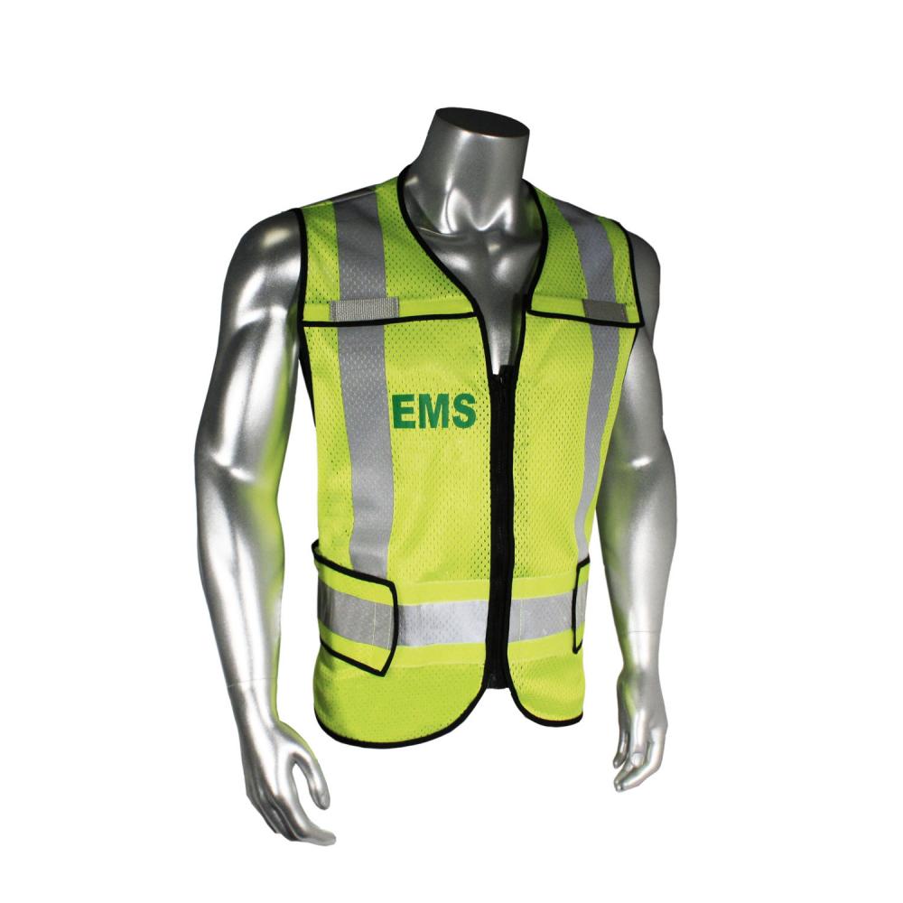 LHV-5-PC-ZR-EMS EMS Safety Vest - EMS - Black Trim - Green - Size 2X-4X<span class=' ItemWarning' style='display:block;'>Item is usually in stock, but we&#39;ll be in touch if there&#39;s a problem<br /></span>