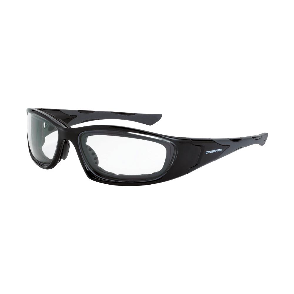 MP7 Foam Lined Safety Eyewear - Crystal Black Frame - Clear Anti-Fog Lens<span class=' ItemWarning' style='display:block;'>Item is usually in stock, but we&#39;ll be in touch if there&#39;s a problem<br /></span>