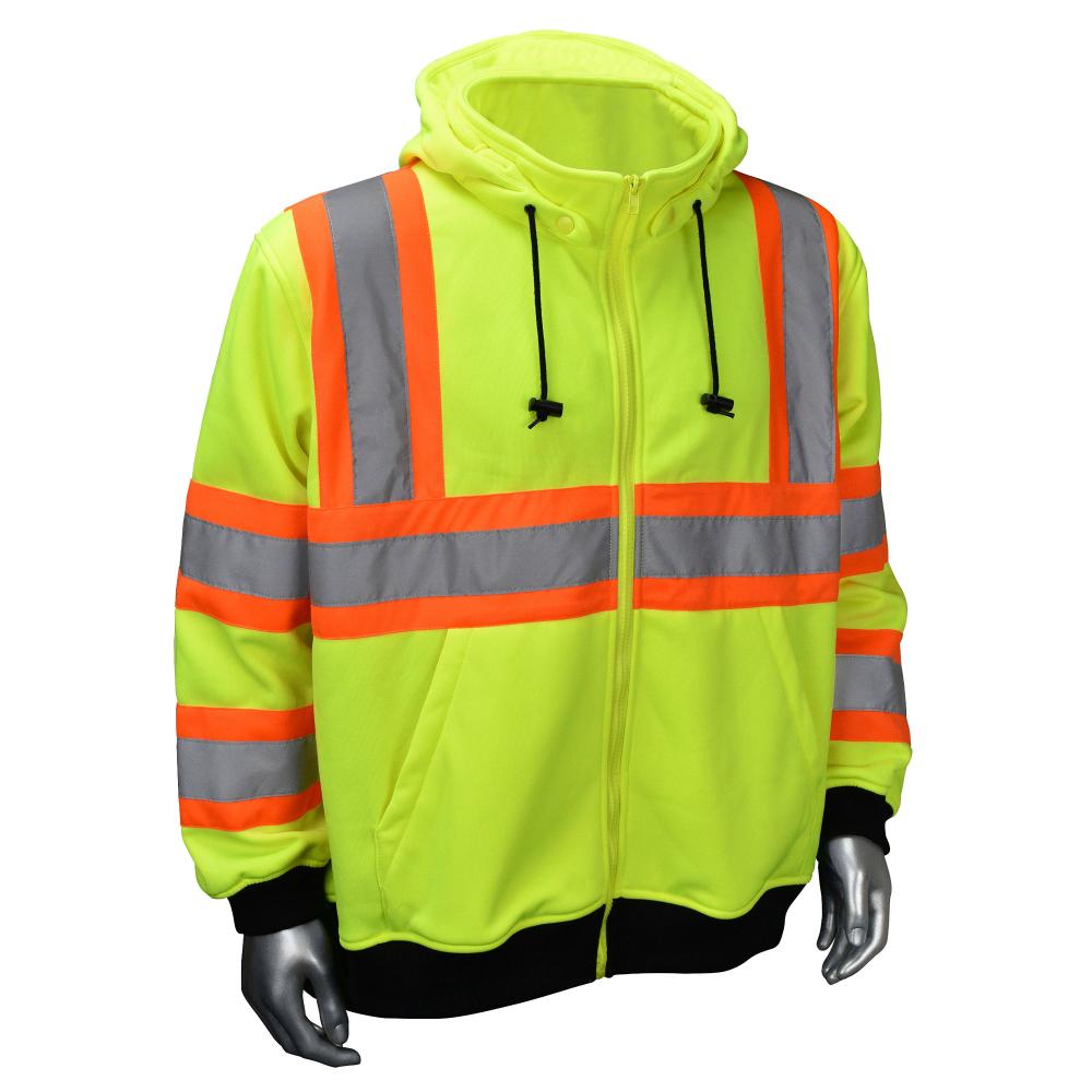 SJ01X-2 Class 3 Hooded Zipper Sweatshirt X-Back - Hi Vis Green - Size S<span class=' ItemWarning' style='display:block;'>Item is usually in stock, but we&#39;ll be in touch if there&#39;s a problem<br /></span>