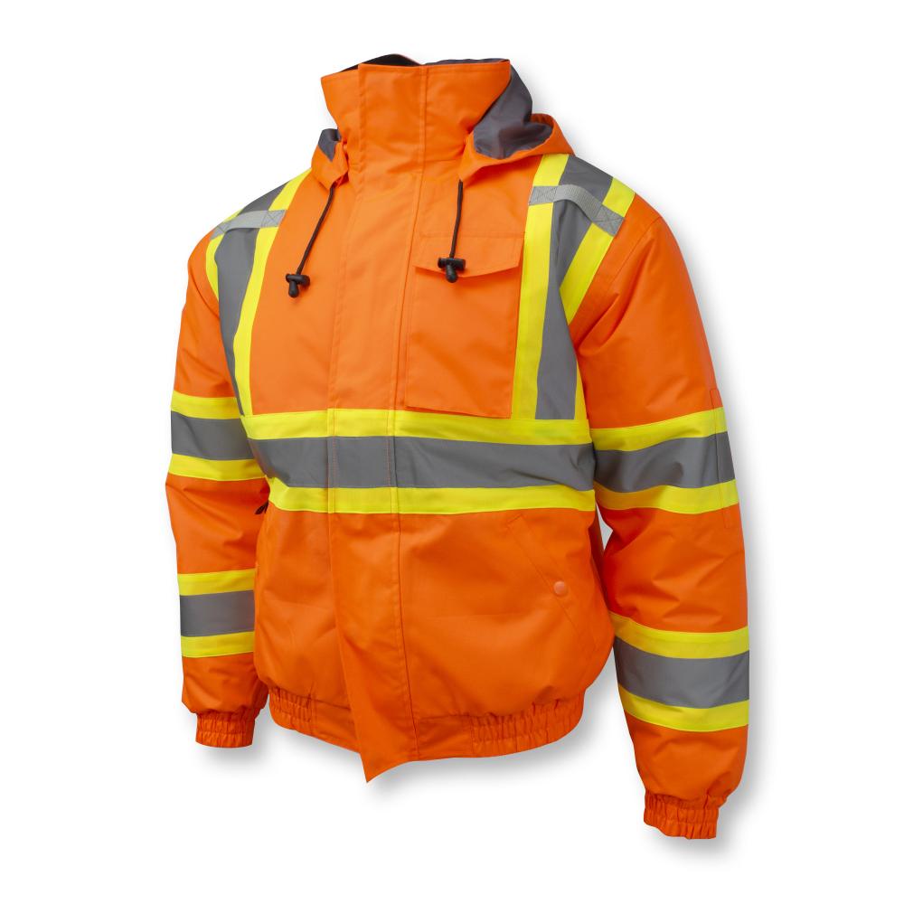 Class 3 X-Back High Visibility Quilted Bomber Jacket with Hood - Hi Vis Orange - 2X<span class=' ItemWarning' style='display:block;'>Item is usually in stock, but we&#39;ll be in touch if there&#39;s a problem<br /></span>