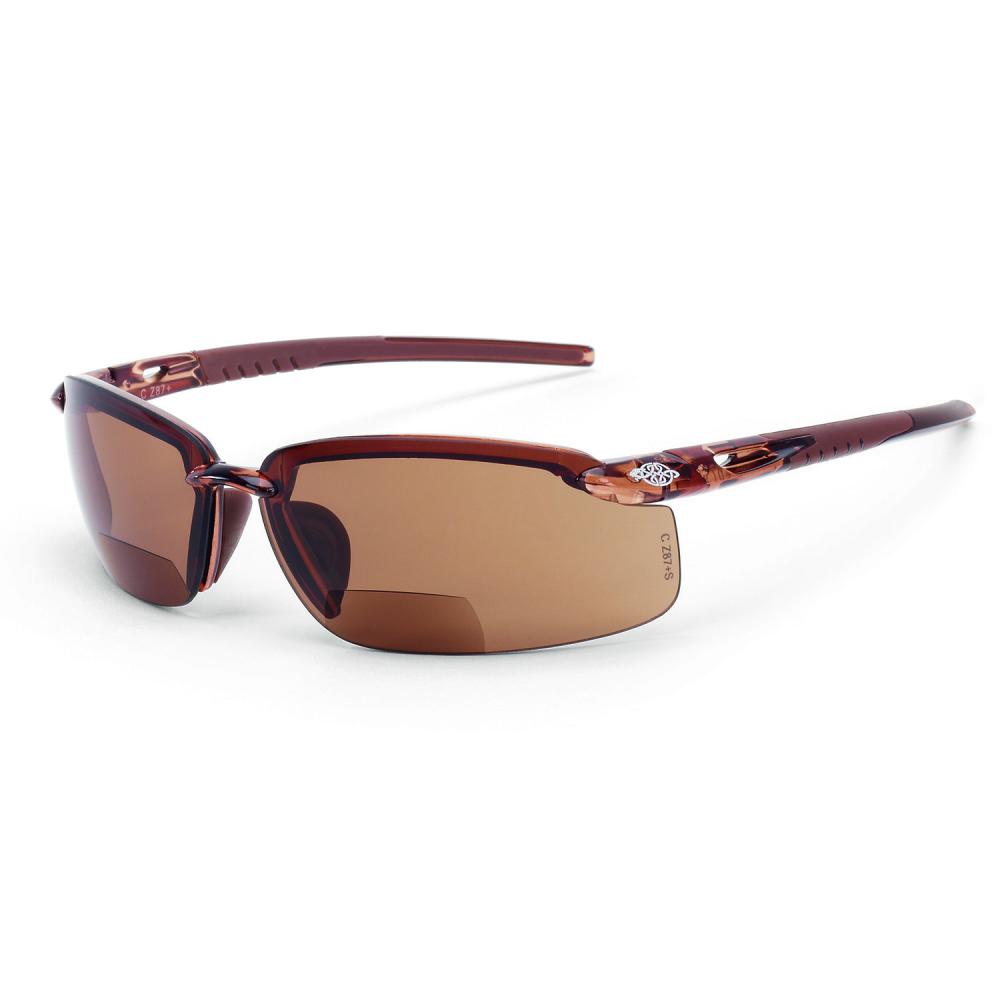 ES5 Bifocal Safety Eyewear - Crystal Brown Frame - HD Brown Lens - 2.0 Diopter<span class=' ItemWarning' style='display:block;'>Item is usually in stock, but we&#39;ll be in touch if there&#39;s a problem<br /></span>