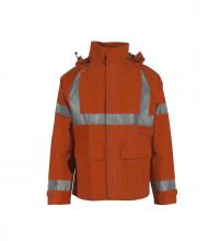 Radians 20207-00-2-ORG-4X - 207AJ Petro Arc Jacket with Attached Hood - Orange - Size 4X
