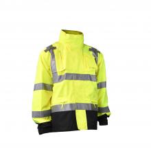 Radians RW32-3Z1Y-M - RW32-3Z1Y Heavy Duty Rip Stop Waterproof Rain Jacket - Hi-Vis Green - Size M