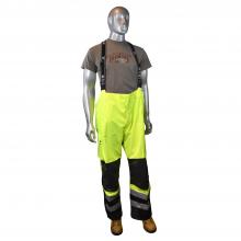 Radians RW32-EZ1Y-M - RW32-EZ1Y Heavy Duty Rip Stop Waterproof & Breathable Pants w/Bib - Hi-Vis Green - Size M