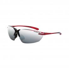 Radians 9233 - Sniper Premium Safety Eyewear - Shiny Black/Burgandy Red Frame - Silver Mirror Lens