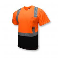 Radians ST11B-2POS-M - ST11B Type R Class 2 Short Sleeve Black Bottom T-Shirt - Orange/Black - Size M