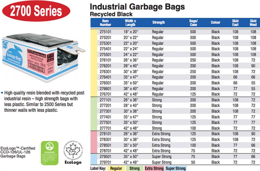 2700 SERIES Recycled Black Eco-Logo CCD-126 - Blac<span class=' ItemWarning' style='display:block;'>Item is usually in stock, but we&#39;ll be in touch if there&#39;s a problem<br /></span>