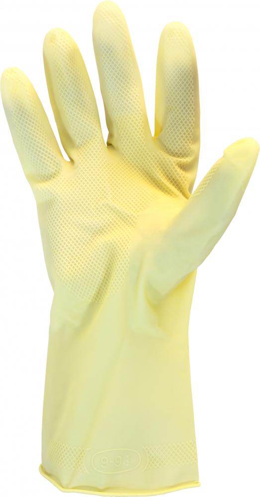 AMBER UNLINED LATEX GLOVES  16 MIL THICKNESS  RECESSED DIAMOND GRIP  ROLLED CUFF  STANDARD LENGTH<span class=' ItemWarning' style='display:block;'>Item is usually in stock, but we&#39;ll be in touch if there&#39;s a problem<br /></span>
