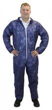Safety Zone DCBH-LG - DISPOSABLE COVERALL, BLUE, POLYPROPYLENE W/O HOOD&BOOTS,NO ELASTIC AT WRISTS OR ANKLES
