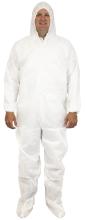 Safety Zone DCWF-2X-SMS - DISP CLOTHING W/HOOD&BOOTS, ELASTIC AT WRISTS, 50 GRAM,  2X