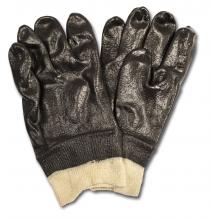 Safety Zone GPBI-KW-1P-1 - BLACK SINGLE DIPPED PVC, INTERLOCK LINING, KNIT WRIST, PIMPLE FINISH, 1DZ PAIR/BAG 10DZ/CS