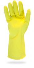 Safety Zone GRFY-LG-2T-R/C - FLOCK LINED LATEX, YELLOW, 20 MIL, ROLLED CUFF, CHLORINATED LG