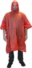 Safety Zone WP10-1P-RD - Red One Piece PVC Rain Poncho, Hood & Side Snaps,
