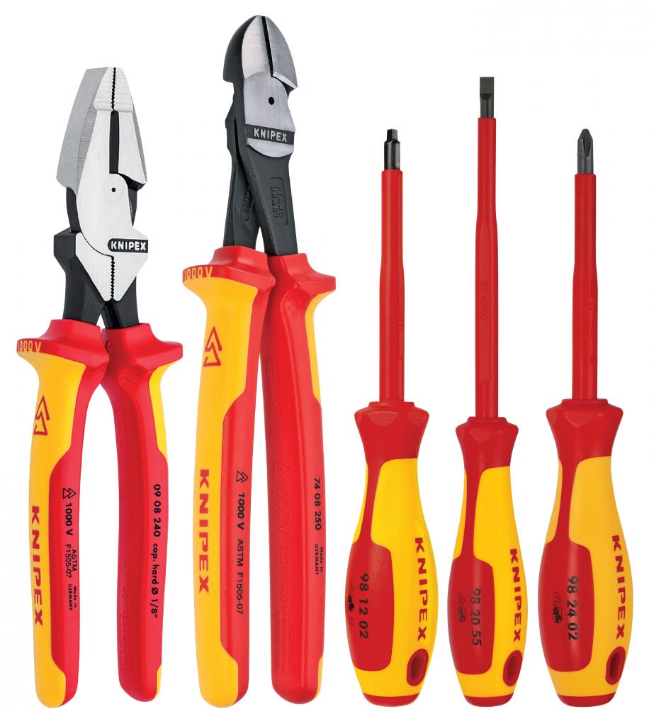 5 Pc Pliers/Screwdriver Tool Set-1000V Insulated<span class=' ItemWarning' style='display:block;'>Item is usually in stock, but we&#39;ll be in touch if there&#39;s a problem<br /></span>