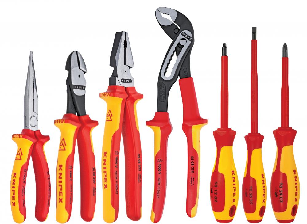 7 Pc Pliers and Screwdriver Tool Set-1000V Insulated in Tool Roll<span class=' ItemWarning' style='display:block;'>Item is usually in stock, but we&#39;ll be in touch if there&#39;s a problem<br /></span>