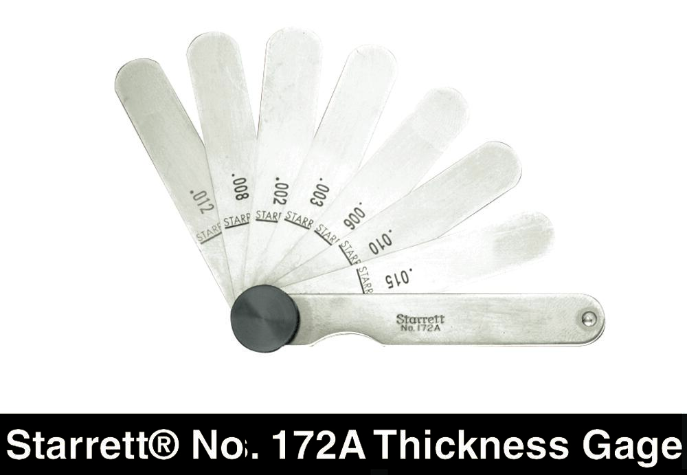THICKNESS GAGE, .0015 - .015&#34;, 9 LEAVES<span class=' ItemWarning' style='display:block;'>Item is usually in stock, but we&#39;ll be in touch if there&#39;s a problem<br /></span>