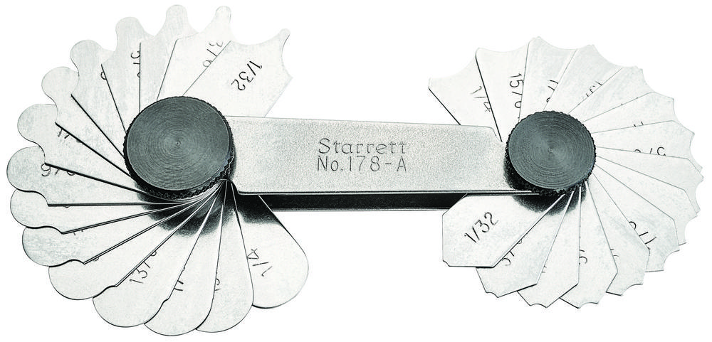 RADIUS GAGE SET,1/32-1/4&#34;, 30 LEAVES<span class=' ItemWarning' style='display:block;'>Item is usually in stock, but we&#39;ll be in touch if there&#39;s a problem<br /></span>
