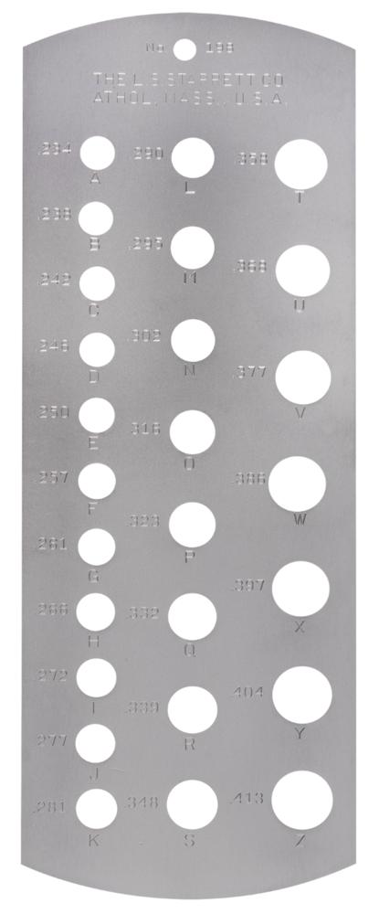 198 Standard Letter Size Drill Gagewith SLC<span class=' ItemWarning' style='display:block;'>Item is usually in stock, but we&#39;ll be in touch if there&#39;s a problem<br /></span>